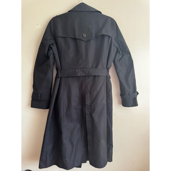 Brooks Brothers Women’s wool / cotton Classic Trench Coat Navy Blue size 4 - Picture 8 of 12